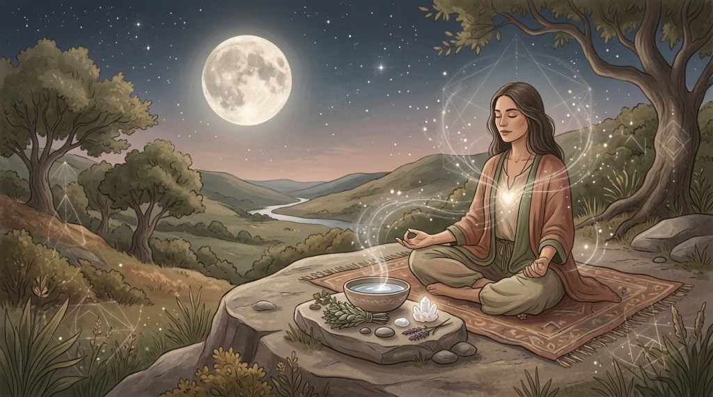 Rituel de Pleine Lune en Juillet 2026 : Libération Émotionnelle, Gratitude Profonde et Connexion à l&rsquo;Énergie&nbsp;Lunaire